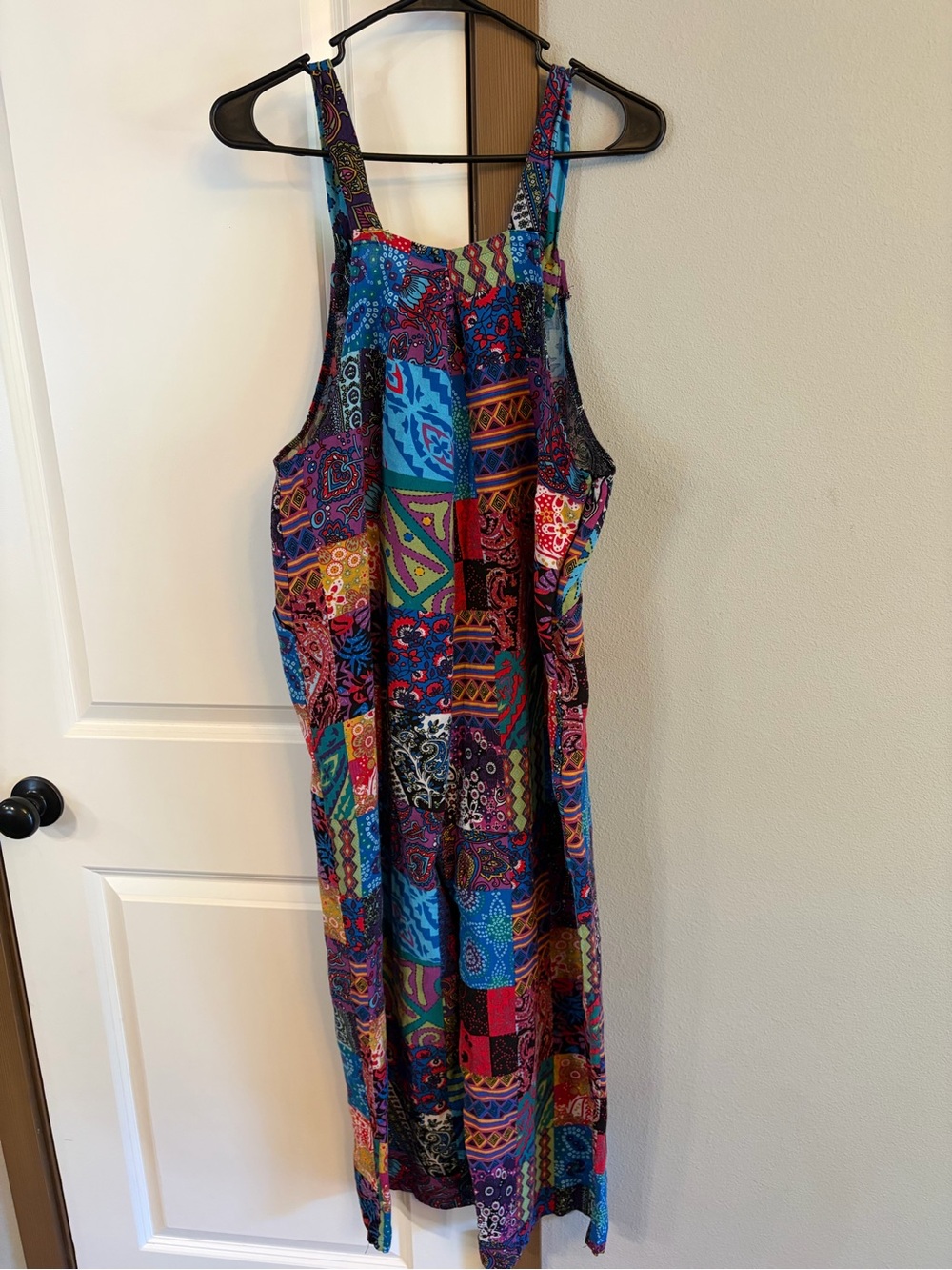 Boho Jumpsuit Colorful Romper Wide Legs Cotton Blend Festival Hippie Medium - Picture 5 of 7